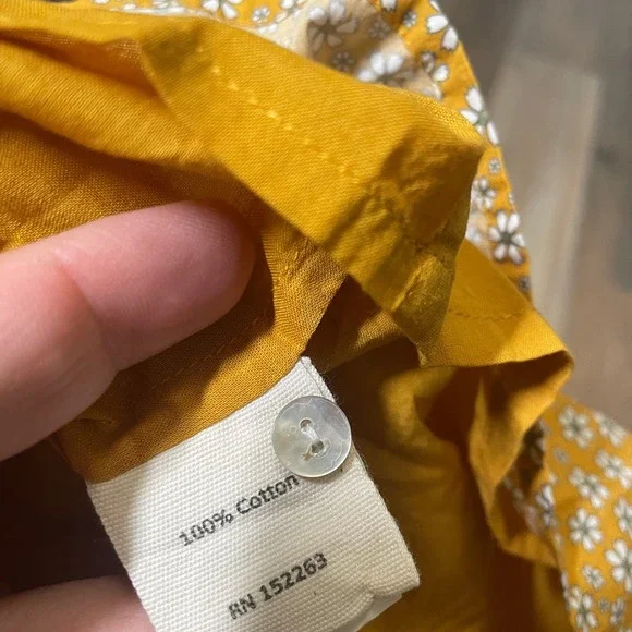 Beet World Girls 9-10 Sara Tiered Dress Mustard Yellow Floral Flutter Sleeves - Picture 7 of 7